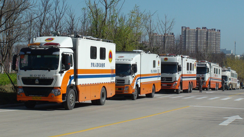 济南市人防指挥信息保障中心参加山东省人防机动通信车拉练